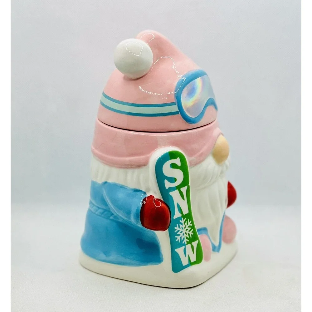 Martha Stewart Snow Gnome Candle Pink Snowboarder Snow Day‎ NEW with Issues